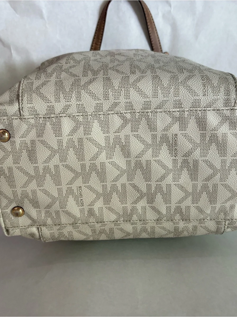 Michael Kors Beige Logo Canvas Bag